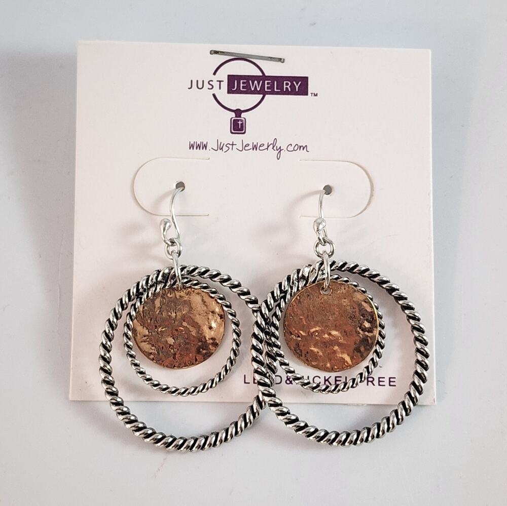 🌻3 for $18 Just Jewelry Copper Silver Dangle Earrings